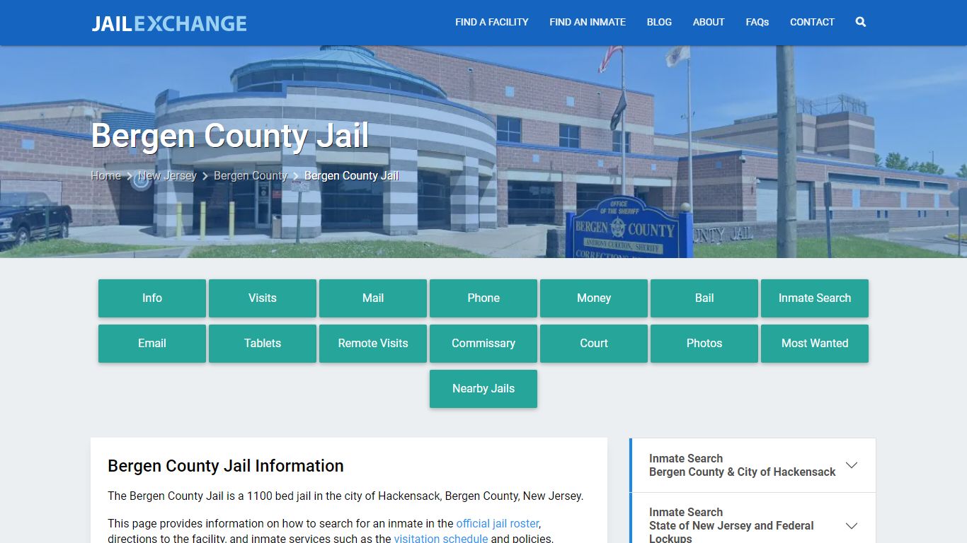 Bergen County Jail, NJ Inmate Search, Information